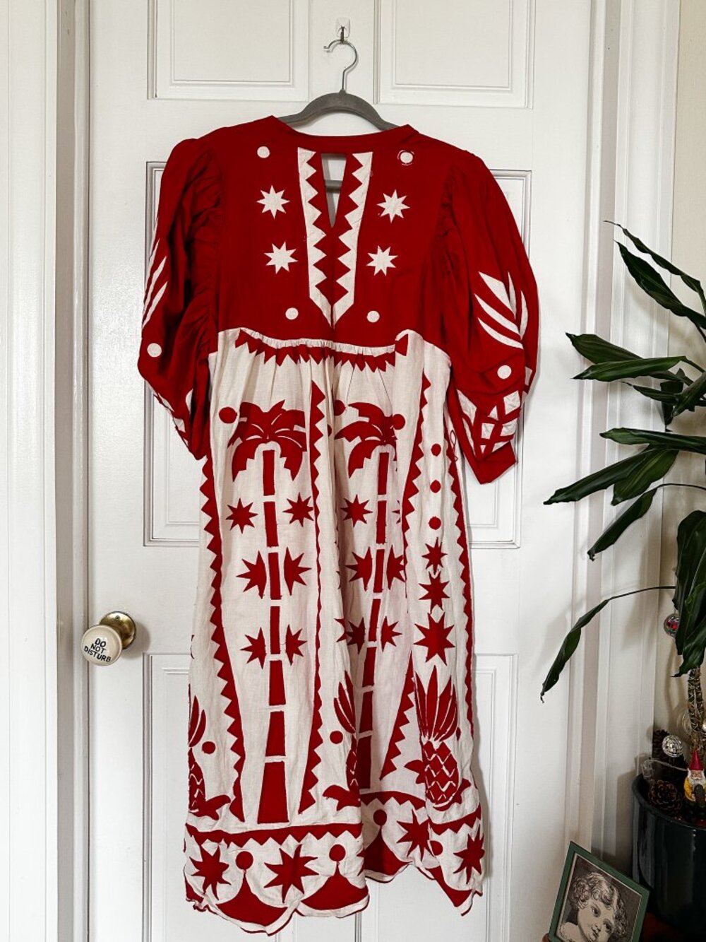 FARM Rio Red Tropical Cutwork Midi Dress NWT XL - Picture 6 of 9